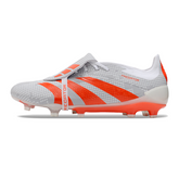 Chuteira Campo Adidas Predator 30 Elite Com Lingua FG Branca e Laranja